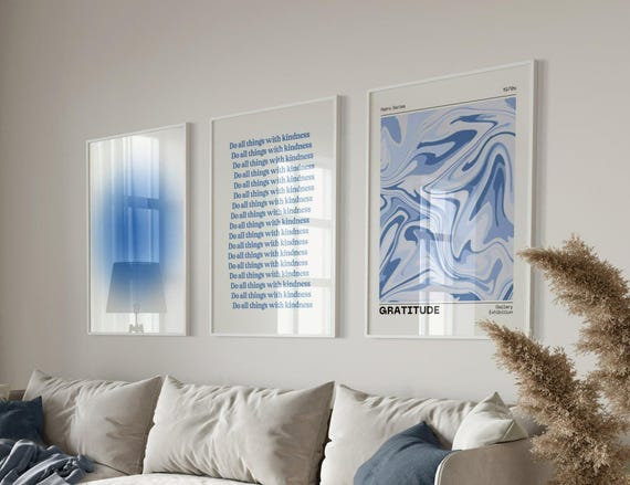 Aura Poster 3 Piece Wall Art, Aura Energy Spiritual Gradient Print, Y2K Decor, Aesthetic Room Decor, Zen Wall Art, Affirmation Poster