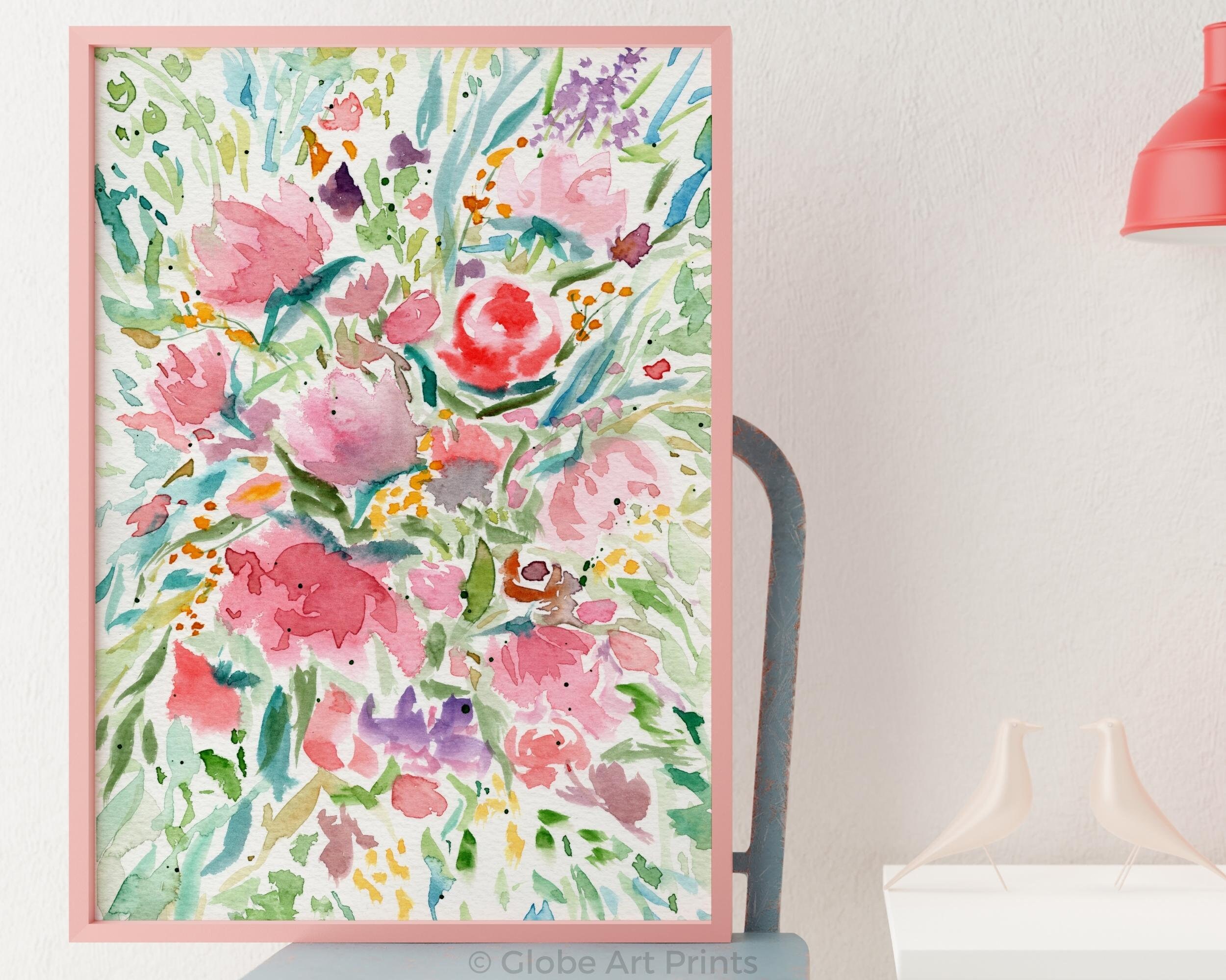 Floral Watercolor Art Print Floral Bouquet Painting Floral - Etsy