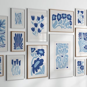 Blue Matisse Print, Set of 15 Print, Blue Wall Art, Neutral Prints, Blue Boho Print, Matisse Poster Set, Trendy Blue Print, Gallery Wall Set