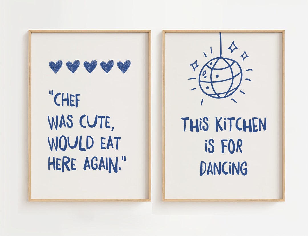 chef was cute aesthetic kitchen print retro wall art... Aesthetic Kitchen Decor, Cute Cooking Art, Kitchen Wall Art Print ...