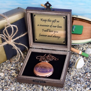 Personalized Copper Color Pocket Watch with Photo, Engraved Gift for Him, Anniversary, Valentine's Day, Groomsman Gift, Wedding Gift image 7