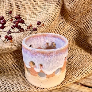 Candle tealight holder tealight wax KrisX ceramic clay glaze birthday Christmas gift candleholder teetime