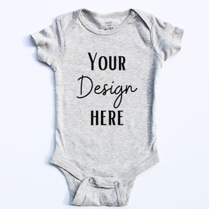 Grey Baby Onesie, Mockups Vest, Mock-up Baby, Bodysuit Mockup, Mockup, PNG, JPG, Digital Download, Grey baby onesie mockup