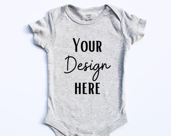 Grey Baby Onesie, Mockups Vest, Mock-up Baby, Bodysuit Mockup, Mockup, PNG, JPG, Digital Download, Grey baby onesie mockup