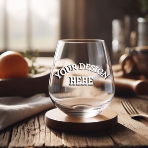 Wine glass mockup, stemless wine glass mock up, glass mockup, clear wine glass stock photo, wine glass digital JPG, PNG