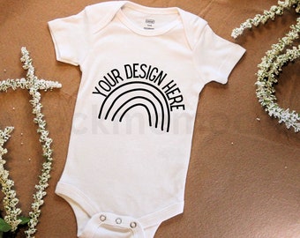 Baby Bodysuit Mockup, White Bodysuit Mockup, Boho Baby Mockup, Pregnancy Announcement, Baby Onsie Mockup, baby neutral bodysuit