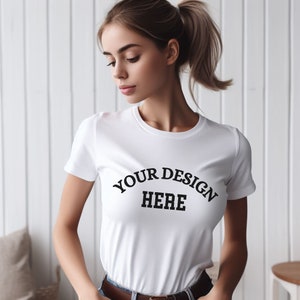 Bella & Canvas 3001 TShirt Mockup, Bella Canvas Shirt, White Color, Unisex T-Shirt, Tee Mockup, Model Mockup