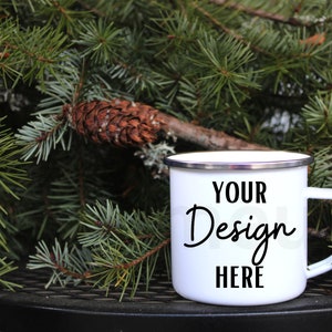 White Enamel, Camping Cup, Mockups, Coffee Cup Mug, Mock up, Stock Photography, Mug Hot chocolate, Outdoor Mock Up, JPG, Digital Download