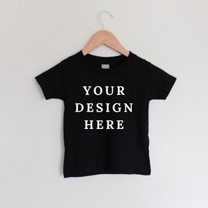 kids t shirt mockup  Black T-Shirt Jersey Unisex T-Shirt Toddler Flat Lay kids tee mockup, mockup t-shirt mockup kids
