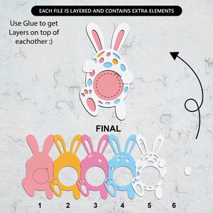 Easter Bunny Candy Dome Holder Cut File ,easter Sucker Holder Svg,cute ...