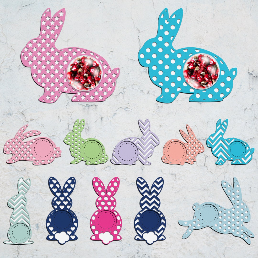 Cute Rabbit Candy Dome Holder Cut File ,easter Sucker Holder Svg,bunny ...