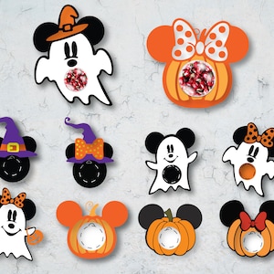 Cartoon Candy Dome Holder Cut File,Halloween Mouse Holder Svg  ,Pumpkin Candy Holder Svg ,Candy Digital Cut File Svg, Chocolate Candy Holder