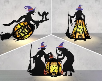 Halloween Witch Lantern Svg,Cauldron Halloween Lantern SVG,Halloween Paper Lantern,Halloween Cut File Svg,Witch Paper Cut,Light Box SVG File