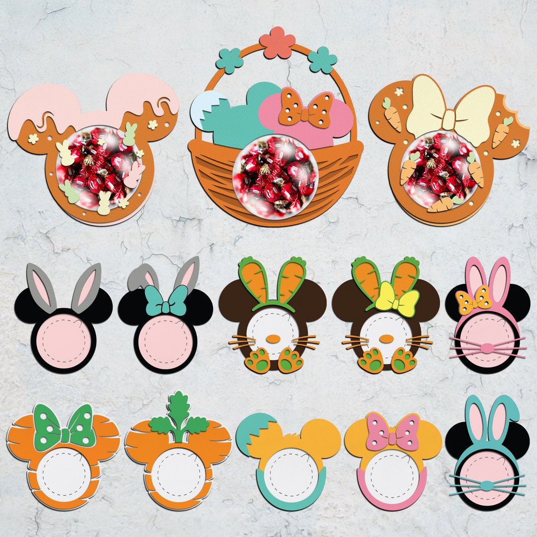 Cartoon Happy Easter Candy Dome Holder Cut File ,cute Bunny Candy ...