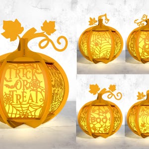 Lanterna di Halloween zucca SVG, Dolcetto o scherzetto SVG, Lanterna di carta di Halloween, File di taglio di Halloween felice SVG, Carta di zucca tagliata, File SVG della scatola luminosa