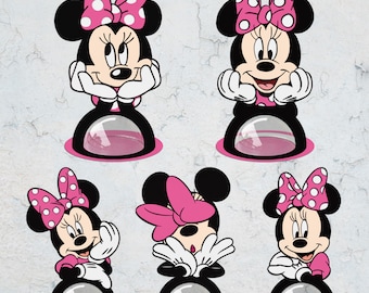 Cartoon Happy Mouse Candy Dome Holder Bundle ,Happy Mouse Sucker Holder Svg, Cartoon Candy Holder Svg,Cartoon Ornament Svg,Digital Cut File