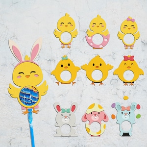 Easter Sucker Holder Bundle Svg,Cute Animal Lollipop Holder Cut File ,Cute Easter Lollipop Holder,Animals Candy Holder ,Kids Crafts File Svg