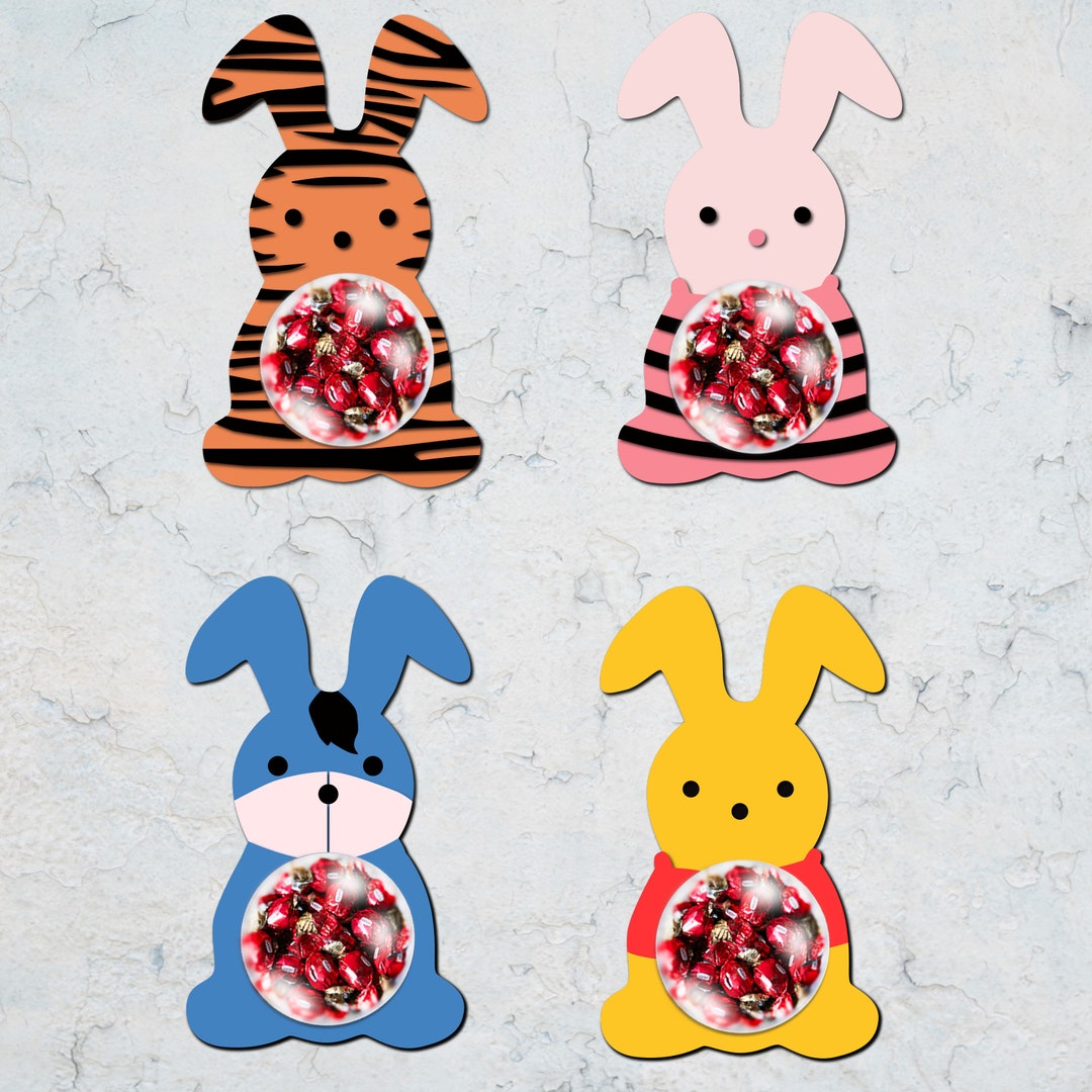 Cartoon Easter Candy Dome Holder Bundle ,bunny Easter Sucker Holder Svg ...