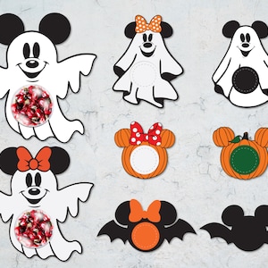 Happy Halloween Mouse Candy Holder Svg ,Cartoon Candy Dome Cut File, Pumpkin Candy Holder Svg ,Ghost Candy Cut File, Chocolate Candy Holder