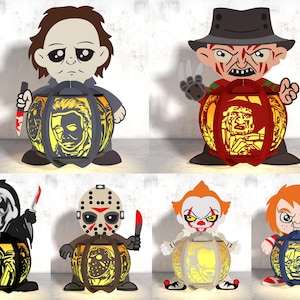 Movie Characters Lantern SVG, Halloween Lantern SVG,Halloween Characters Lantern Svg, Halloween Cut File Svg,Halloween Decor,Light Box File