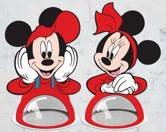 Coppia di San Valentino Cartoon Candy Dome Svg, Cartoon Mouse Candy Ornament Svg, Porta cioccolato Svg, Porta caramelle di San Valentino Svg, File di taglio digitale