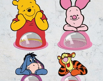 Cartoon Bear And Friends Candy Dome Svg, Cartoon Candy Ornament Svg, Chocolate Holder Svg,Cartoon Candy Holder Svg,Digital Cut File