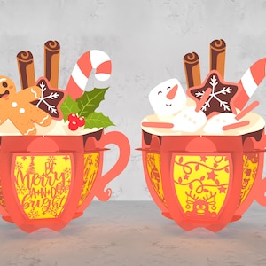 Hot Cocoa Lantern Paper Cut Svg ,Merry Christmas Paper Lantern Cut File Svg ,Snowman Christmas Lantern Svg,Hot Cocoa Lantern Svg,Digital Svg