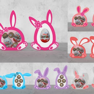 Bunny Easter Eggs Candy Box SVG, Easter Bunny Box for Chocolate Eggs, Box Easter Holder, Gift box svg, Rabbit Candy Holder