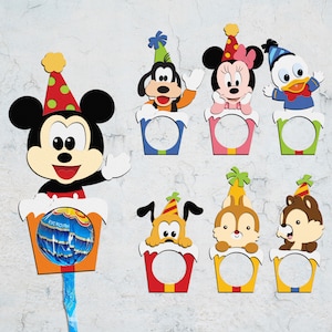 Lindo soporte de piruleta de dibujos animados svg, soporte de lechón de dibujos animados de ratón bebé, soporte de dibujos animados divertidos svg, soporte de caramelo de cumpleaños, archivo de corte digital svg