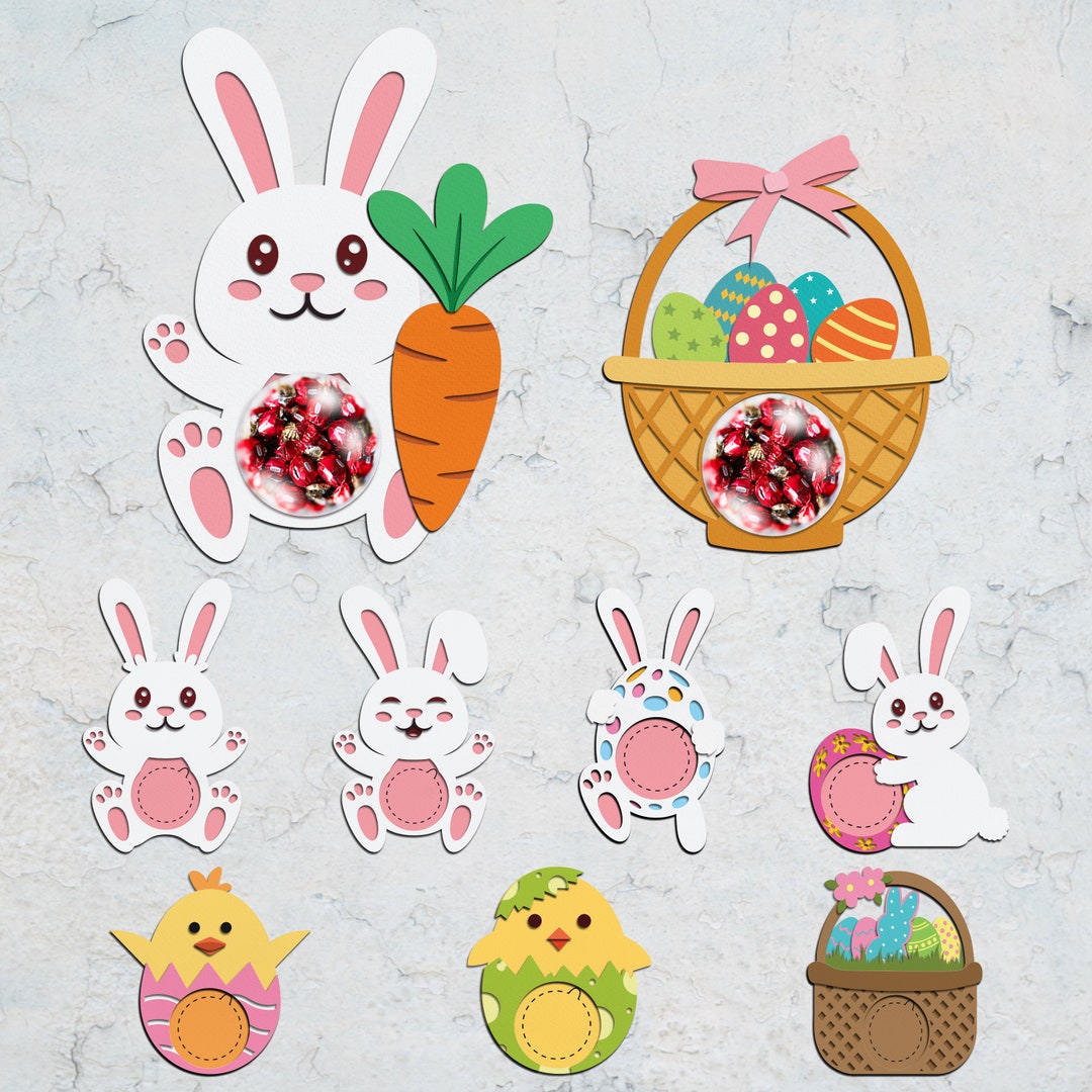 Easter Bunny Candy Dome Holder Cut File ,easter Sucker Holder Svg,cute ...