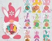 Gnome Happy Easter Candy Dome Holder Cut File,Easter Sucker Holder Svg,Cute Gnome Candy Holder Svg,Easter Day Ornament Svg,Rabbit Holder Svg