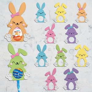 Cute Rabbit Lollipop Holder Cut File ,Easter Sucker Holder Svg,Cute Easter Lollipop Holder,Animals Candy Holder ,Kids Crafts File Svg