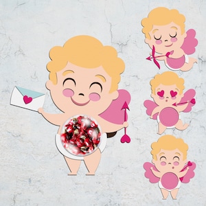 Valentine Candy Dome Ornaments, Cupid Candy Holder Ornament Svg,Chocolate Holder Svg,Kids Candy Valentines Candy Holder , Digital Cut File