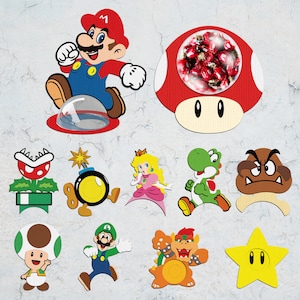 Jeu vidéo Candy Dome Svg, personnages du jeu bonbons ornement Svg, Svg chocolat support, Super famille Candy Holder svg, fichier numérique