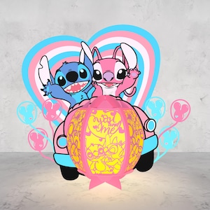 Cartoon paar lantaarn gesneden bestand Svg, stripfiguur lantaarn SVG, Valentine Cartoon lantaarn Svg, stripfiguur papier knippen, lichtbak Svg