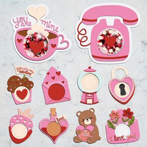 Rosa Valentine Herz Candy Dome svg, süße Valentine Candy Ornament svg, Schokolade Halter svg, Valentines Candy Halter svg, digitale Datei geschnitten