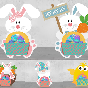 Joyeuses Pâques Cricut Bunny Egg Holder Svg, Bunny Chocolate Holder Svg, Chicken Egg Holder Svg, Bunny Carrot Easter Cut File Svg