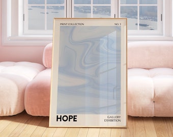 Dorm Wall Print Blue Simple, Light Blue Poster, Baby Blue Trendy Room Decor Aesthetic, Apartment Wall Art Blue, Calming Wall Print Blue