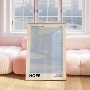 Slaapzaal muurafdruk blauw eenvoudig, lichtblauwe poster, babyblauw trendy kamerdecor esthetiek, appartement muurkunst blauw, kalmerende muurafdruk blauw