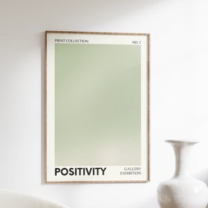 Sage Green Wall Art, Positivity Poster, Cute Positive Art Print, Gradient Wall Art, Retro Typography Print, Minimal Green Dorm Decor Simple