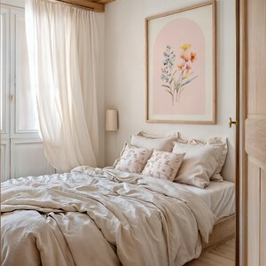 Wildflowers Wall Art Set of 3 Pink Blue Yellow Pastel Floral Dorm Room ...