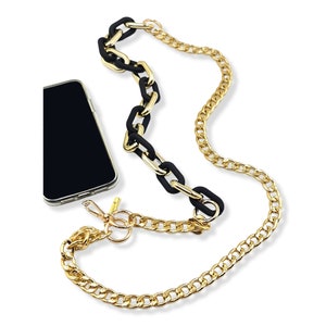 Crossbody Chain Lanyard For Smart Phone Strap, Cell Phone Charm, Multi Purpose Use of Acrylic Necklace or Hand Bag Strap