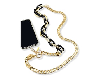 Crossbody Chain Lanyard For Smart Phone Strap, Cell Phone Charm, Multi Purpose Use of Acrylic Necklace or Hand Bag Strap