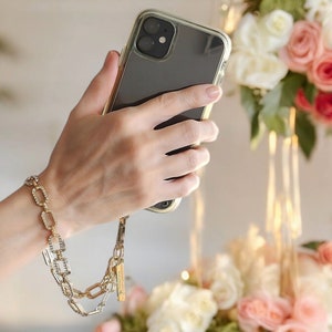 Wrist Chain Lanyard For Smart Phone Strap, Cell Phone Charm, Multi Purpose Use Glinty Crystal Chain Hand Bag Strap