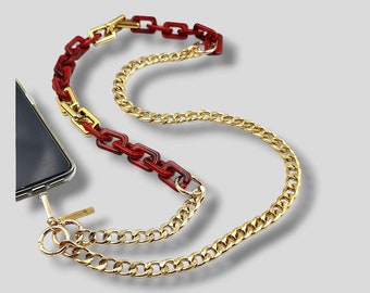 Acrylic Crossbody Chain Lanyard For Smart Phone Strap, Cell Phone Charm, Multi Purpose Use of Necklace or Hand Bag Strap
