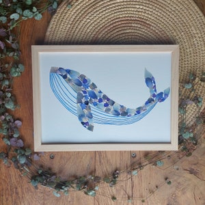 Herbarium of dried flowers / Framed herbarium / Frame of dried flowers / Herbarium / Plant frame / Handmade in France / Gift / 22 x 31 cm