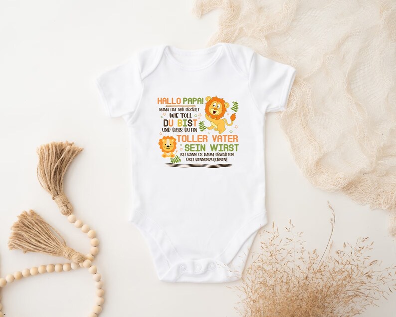 Personalisierte unser erster Vatertag Shirt, Baby Bodysuit, neue Dad Vatertagsgeschenk, Vater und Baby erster Vatertag Bild 1