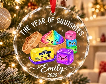 2026 Personalized Custom Name Year of Squishies Ornament, Funny Kid Christmas Ornament, Squishy Hunting Keepsake, Gift For Kid,Squishy Lover