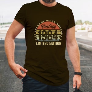 40th Birthday Gifts Vintage 1984 Limited Edition 40 Year Old T-Shirt from XS to 5XL Chocolate