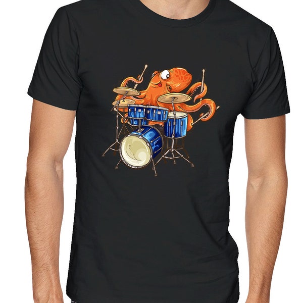 Octopus Playing Drums Shirt - Octopus Men's Shirt - Octopus T-Shirt - Drummer Gift Octopus Shirt Drum Player Shirt Drummer Shirt XS bis 5XL